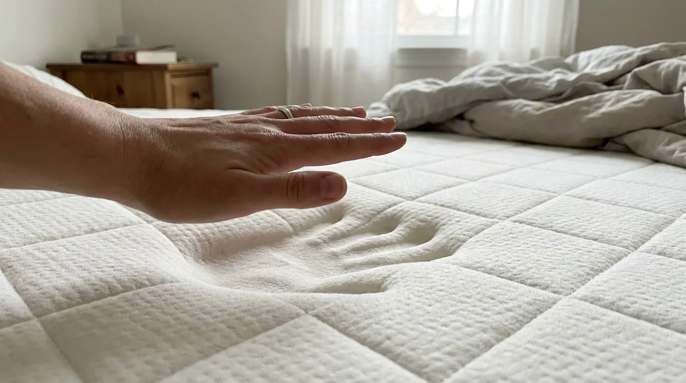 Empreinte de main dans la mousse à mémoire de forme du Hypnia Bien-Être Absolu