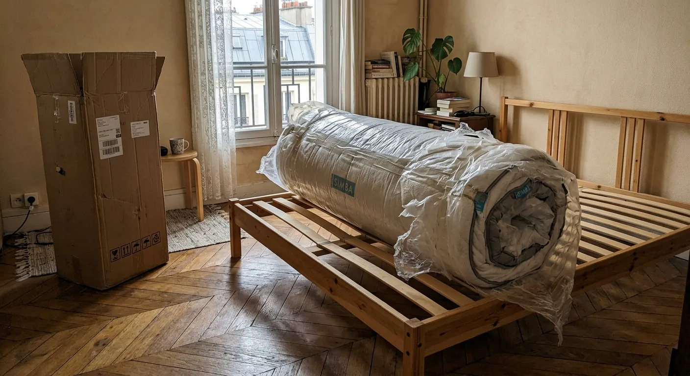 Déballage du matelas Sweetnight compressé et roulé